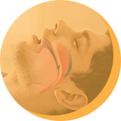 Airway animation over man's profile highlighted