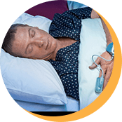 Man taking at home sleep test